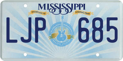 MS license plate LJP685