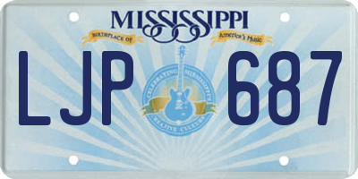 MS license plate LJP687