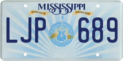 MS license plate LJP689
