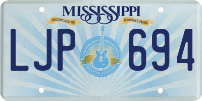 MS license plate LJP694