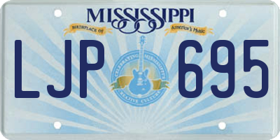 MS license plate LJP695