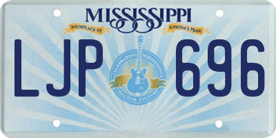 MS license plate LJP696