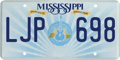 MS license plate LJP698