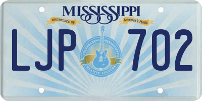 MS license plate LJP702