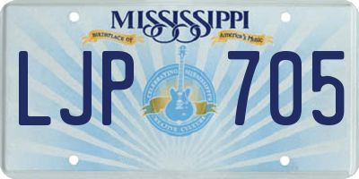 MS license plate LJP705