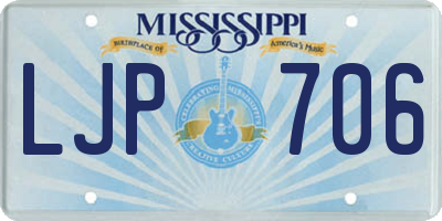 MS license plate LJP706