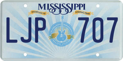 MS license plate LJP707