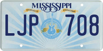 MS license plate LJP708