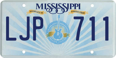 MS license plate LJP711