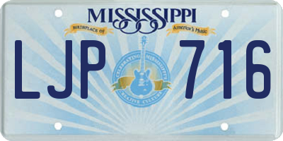 MS license plate LJP716