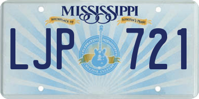 MS license plate LJP721
