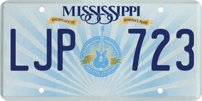 MS license plate LJP723
