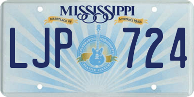 MS license plate LJP724