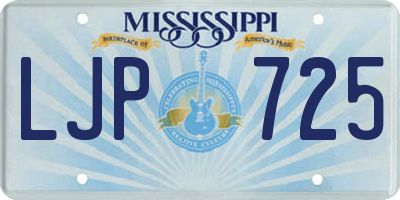 MS license plate LJP725