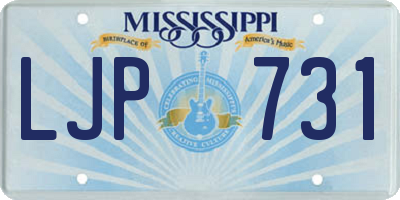 MS license plate LJP731