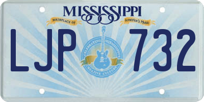 MS license plate LJP732