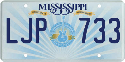 MS license plate LJP733