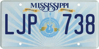 MS license plate LJP738