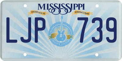 MS license plate LJP739