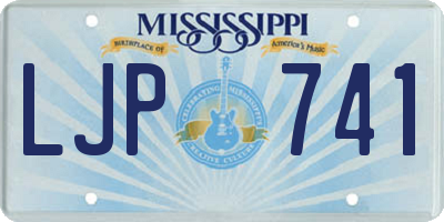 MS license plate LJP741