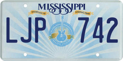 MS license plate LJP742