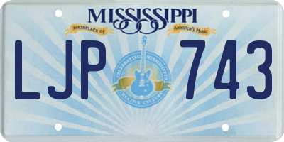 MS license plate LJP743