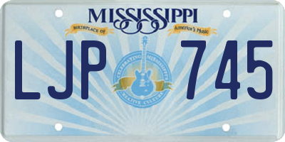 MS license plate LJP745