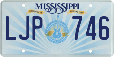 MS license plate LJP746