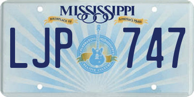 MS license plate LJP747