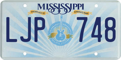 MS license plate LJP748