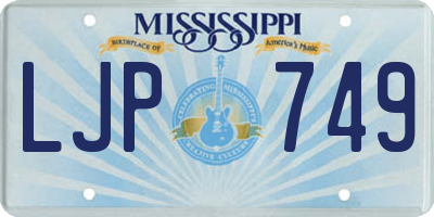 MS license plate LJP749