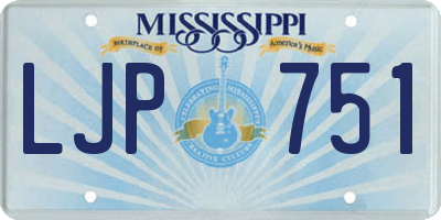 MS license plate LJP751