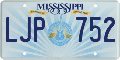 MS license plate LJP752