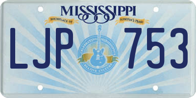 MS license plate LJP753