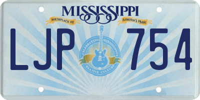 MS license plate LJP754