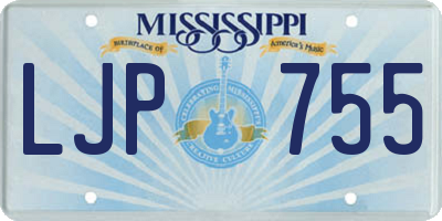MS license plate LJP755