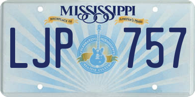 MS license plate LJP757