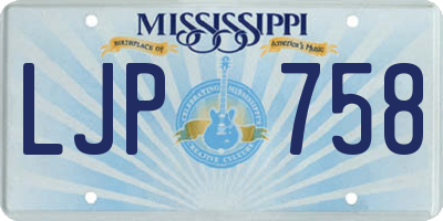MS license plate LJP758