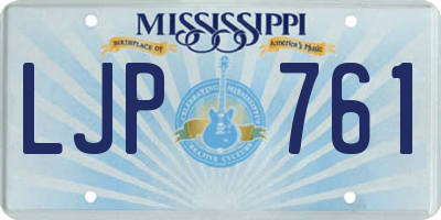 MS license plate LJP761