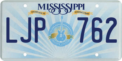 MS license plate LJP762