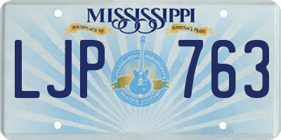 MS license plate LJP763