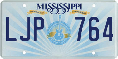 MS license plate LJP764