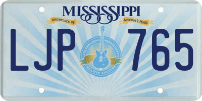 MS license plate LJP765