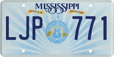 MS license plate LJP771