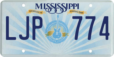 MS license plate LJP774