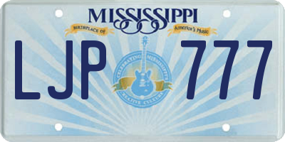MS license plate LJP777