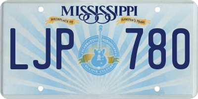 MS license plate LJP780