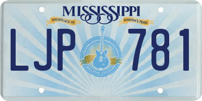 MS license plate LJP781