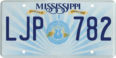 MS license plate LJP782