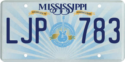 MS license plate LJP783